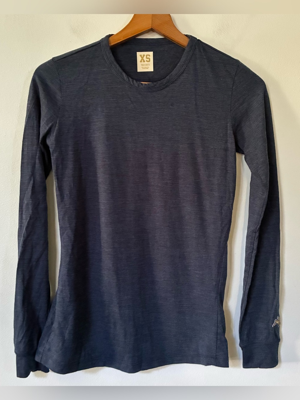 Tracksmith Merino Wool Harrier Long Sleeve Blue T-Shirt